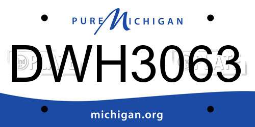 DWH3063 Michigan License Plate
