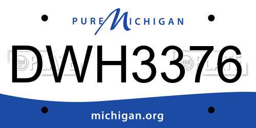 DWH3376 Michigan License Plate