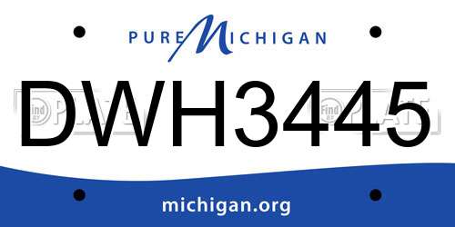 DWH3445 Michigan License Plate