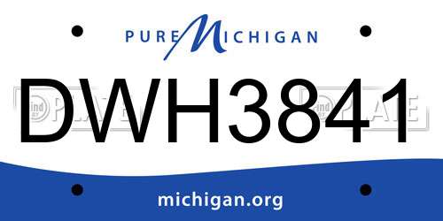 DWH3841 Michigan License Plate