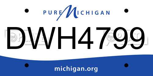 DWH4799 Michigan License Plate