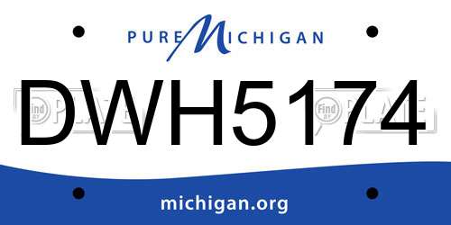 DWH5174 Michigan License Plate