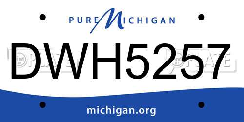 DWH5257 Michigan License Plate