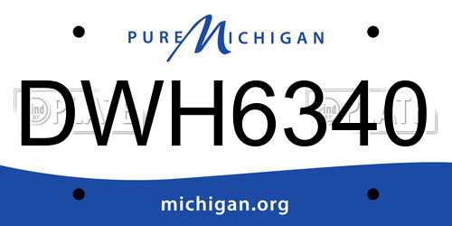 DWH6340 Michigan License Plate
