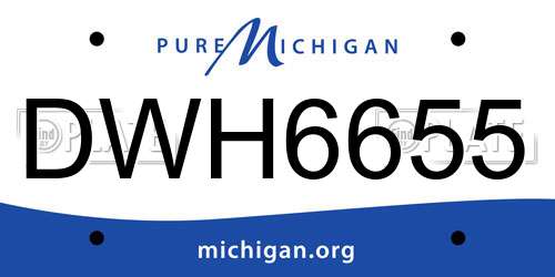 DWH6655 Michigan License Plate