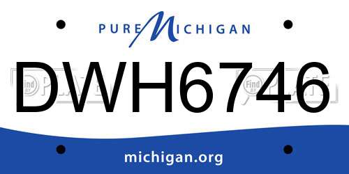 DWH6746 Michigan License Plate