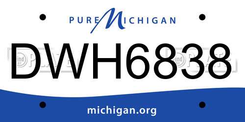 DWH6838 Michigan License Plate