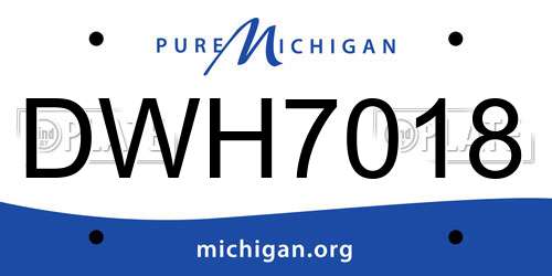 DWH7018 Michigan License Plate