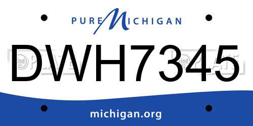 DWH7345 Michigan License Plate