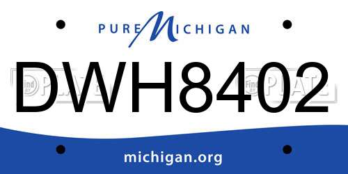 DWH8402 Michigan License Plate