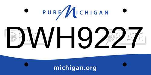 DWH9227 Michigan License Plate