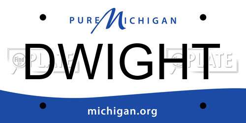DWIGHT Michigan License Plate