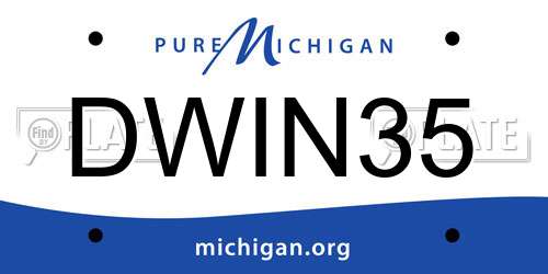 DWIN35 Michigan License Plate