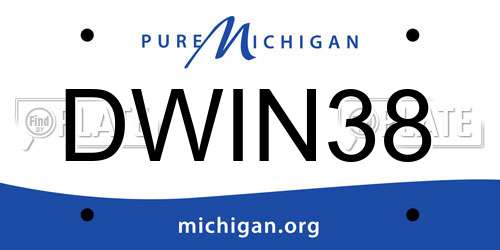 DWIN38 Michigan License Plate