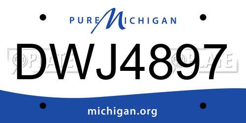 DWJ4897 Michigan License Plate