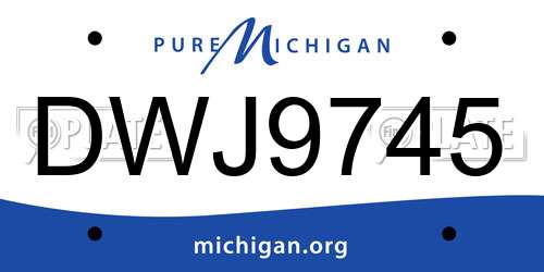 DWJ9745 Michigan License Plate
