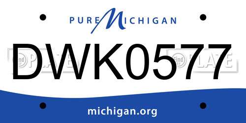 DWK0577 Michigan License Plate