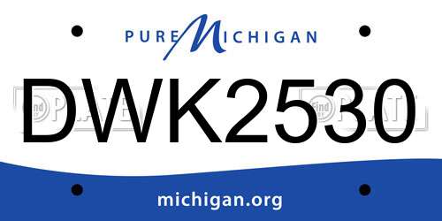 DWK2530 Michigan License Plate