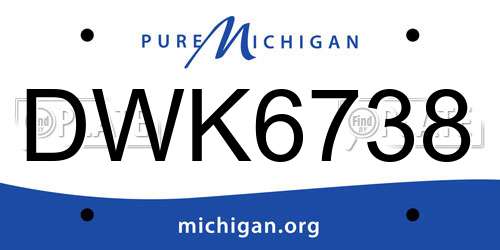 DWK6738 Michigan License Plate