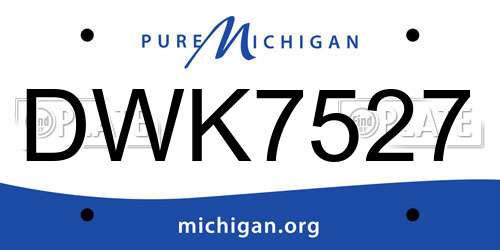 DWK7527 Michigan License Plate