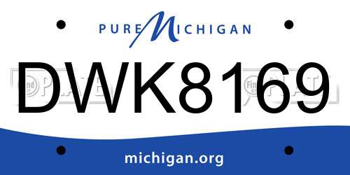 DWK8169 Michigan License Plate