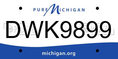 DWK9899 Michigan License Plate