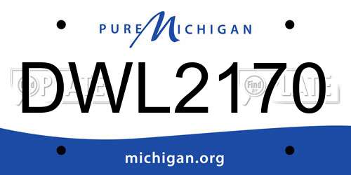 DWL2170 Michigan License Plate