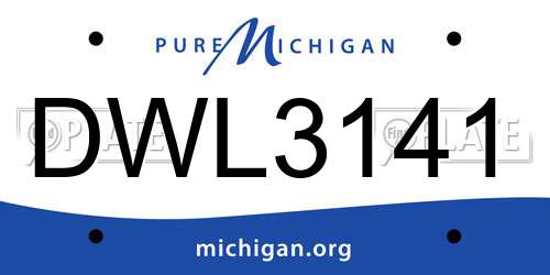 DWL3141 Michigan License Plate