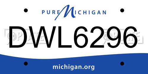 DWL6296 Michigan License Plate