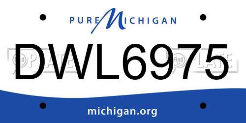DWL6975 Michigan License Plate