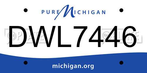 DWL7446 Michigan License Plate