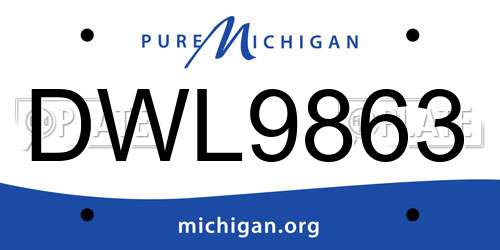 DWL9863 Michigan License Plate