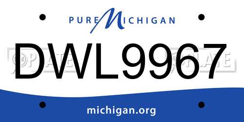 DWL9967 Michigan License Plate