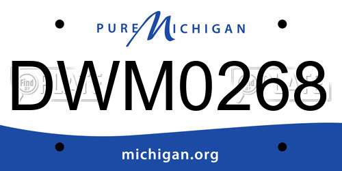 DWM0268 Michigan License Plate