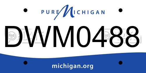 DWM0488 Michigan License Plate