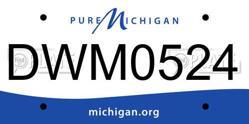 DWM0524 Michigan License Plate