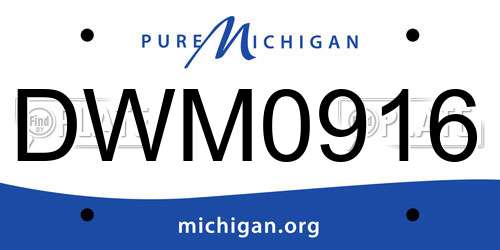 DWM0916 Michigan License Plate