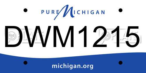 DWM1215 Michigan License Plate