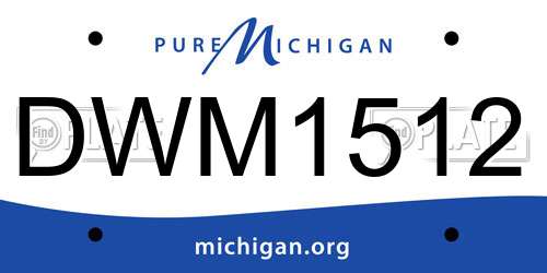 DWM1512 Michigan License Plate