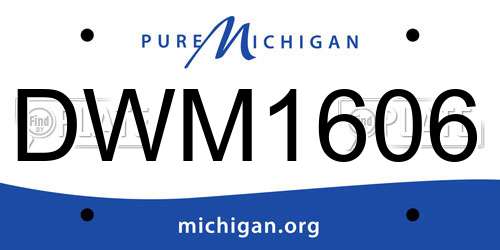 DWM1606 Michigan License Plate