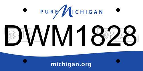 DWM1828 Michigan License Plate