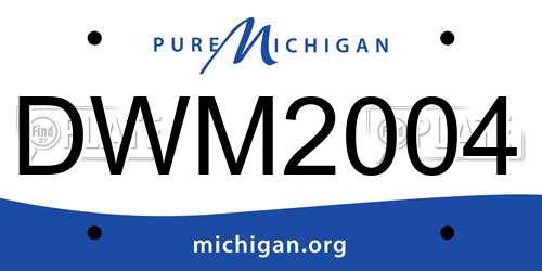 DWM2004 Michigan License Plate