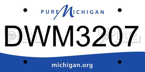 DWM3207 Michigan License Plate