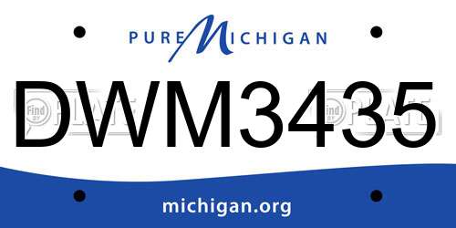 DWM3435 Michigan License Plate