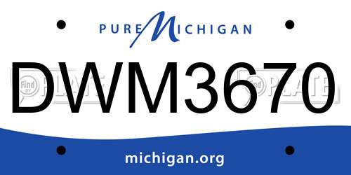 DWM3670 Michigan License Plate