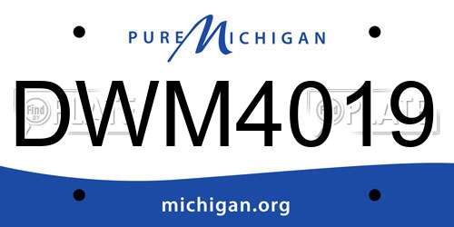 DWM4019 Michigan License Plate