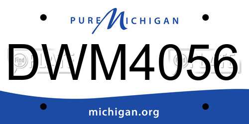 DWM4056 Michigan License Plate