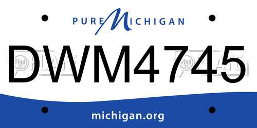 DWM4745 Michigan License Plate