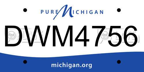 DWM4756 Michigan License Plate