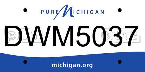 DWM5037 Michigan License Plate